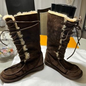 UGGs winter below the knee lace up boots Sherling good condition